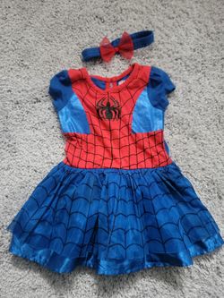 Marvel Spider-Man Girls Costume Dress with Headband