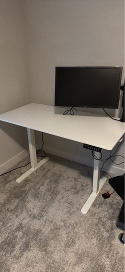White Electric Standing Desk