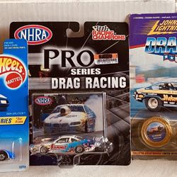 DRAGSTERS 3 Car Lot RACING CHAMPIONS JOHNNY LIGHTNING AND HOT WHEELS 