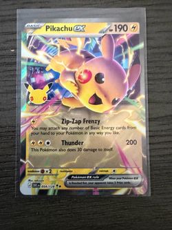 Pikachu ex Pokémon Card 054/128 Holo