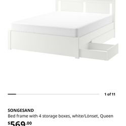 IKEA Queen Songesand Bed Frame 