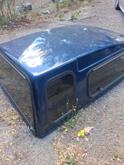 Blue Truck Bed Camper Shell Topper exact measurements in photos