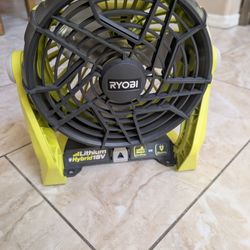 Ryobi P3320 18v Hybrid One+ Battery or AC Powered Adjustable Indoor / Outdoor Shop Fan