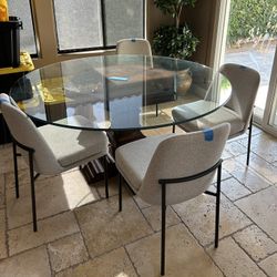 Dining Table With Four Fabric Chairs 