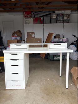 White Desk and Drawer Set
