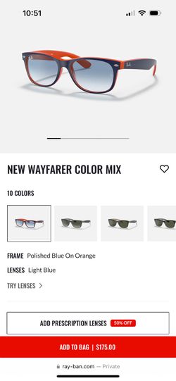 FS: Rayban Wayfarer RB2132 with Blue Gradient Lenses Size M