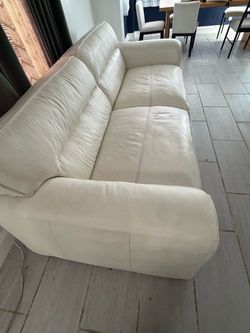 Real leather from city furniture white sofa