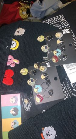 BTS Beanie, Earrings and Sticky Notes