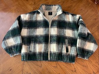 Cotton On Women’s Green and White Jacket - Size M/L