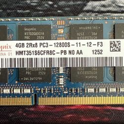 Hynix 4GB DDR3-1600Mhz PC3-12800S Sodimm RAM