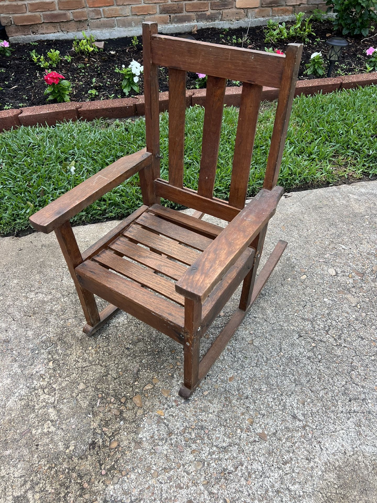 Antique Stickley Style Mission Oak Child's Rocking Chair