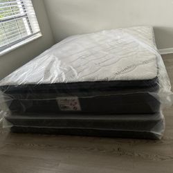 NEW MATTRESS QUEEN SIZE PILLOW TOP WITH BOX SPRING-SET / 🚚🚚🚚