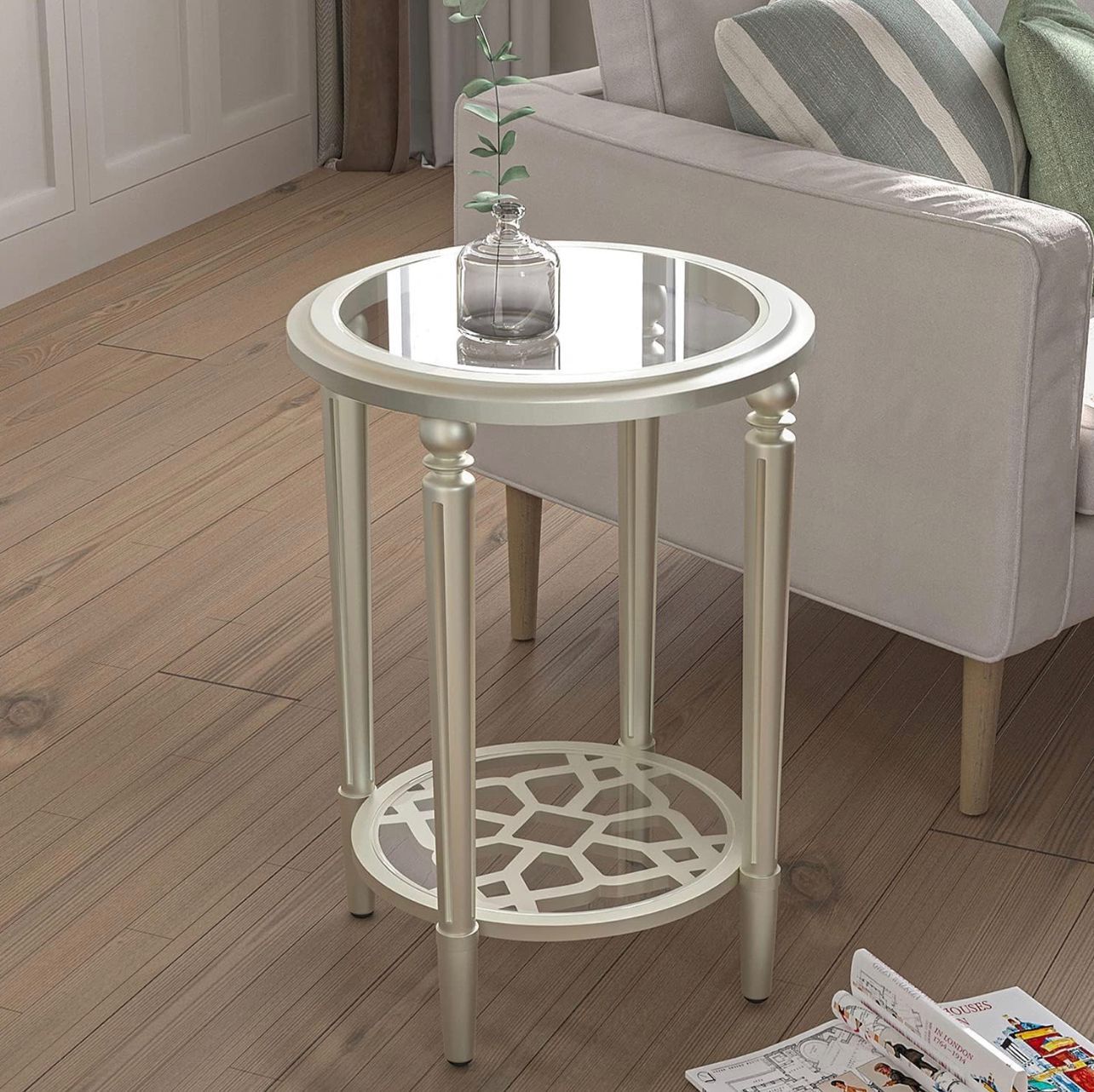 Round Side Table, Glass End Table