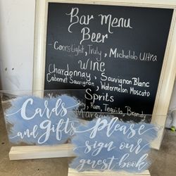 Wedding Signs - Card & Gifts - Guest Book - Chalk Board - Decorations 