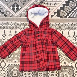 Carters Red & Black Fleece Sherpa 12 Months Girls 