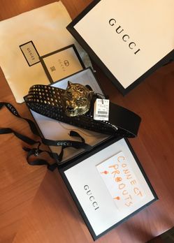Brand New Authentic GUCCI Studded belt With Feline Head for Sale in Queens NY OfferUp