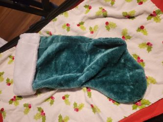 Teal Velvet Christmas Stocking