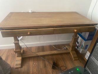Wooden Desk with Two Drawers