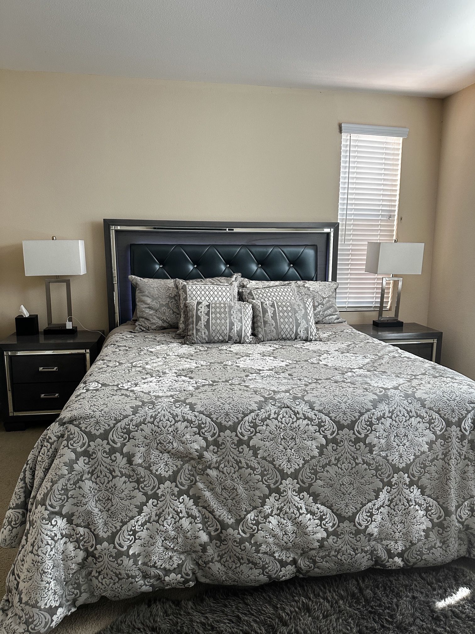 Ashley Lodanna California King Bedroom Set + Ashley Sleep 12” Hybrid Mattress
