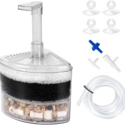 AQUANEAT Aquarium Air Driven Corner Sponge Filter for Nano Fish Tank- 20 GallonD