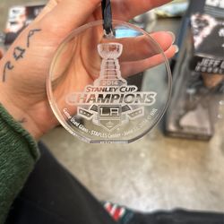 LA Kings 2014 Game Used Glass Ornament