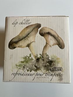 Gourmet duVillage Dip Chiller 4" Square Ceramic Mushroom Design New