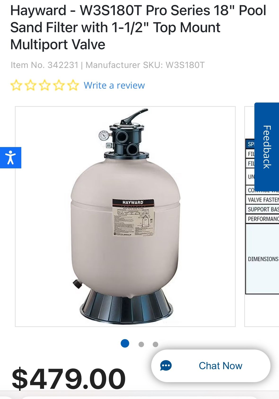 Water Filter For Swimming Pools.