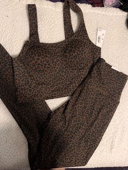 Leopard Print Activewear Set with Tags