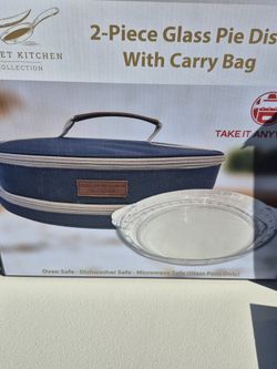2 PC Glass Dish With Case