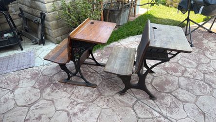Antique school desks