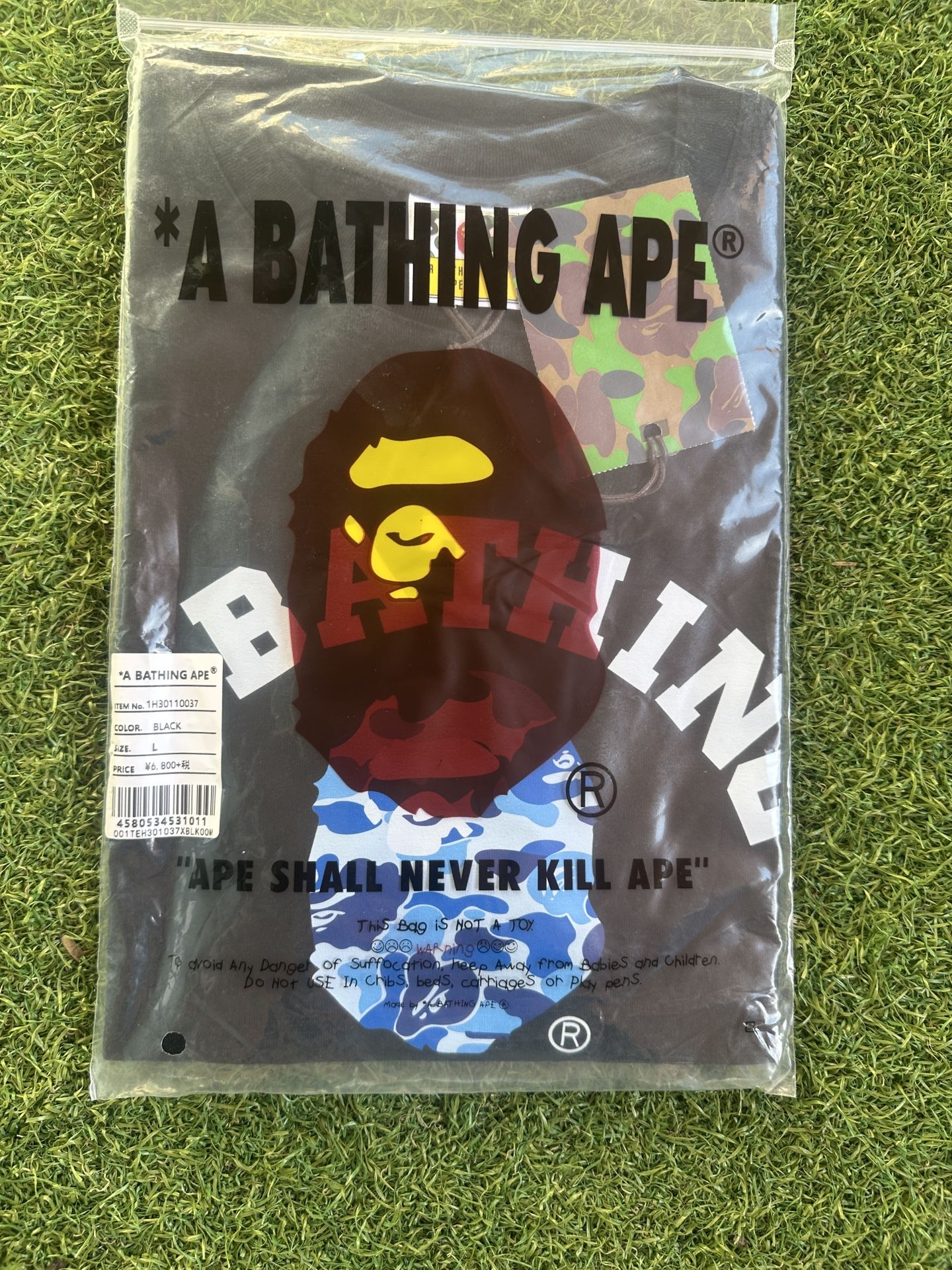 Black Bape T Shirt Blue Camo Ape Large