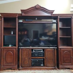 CHERRY WOOD LIV-RM ENT CENTER WHOLE SET 