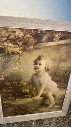 Vintage ,  Zulu Kenyon Art Lithograph Print " Home of The Blue Bird "