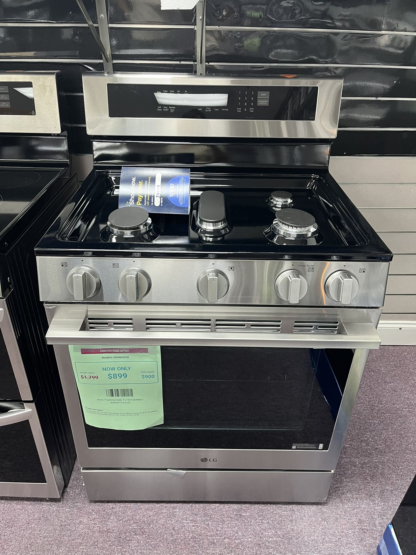Gas Stove, LG New Open Box 30” Gas Stove