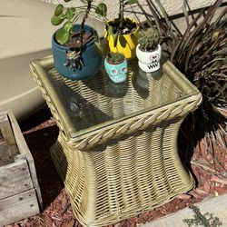Rattan/bamboo Plant Stand 