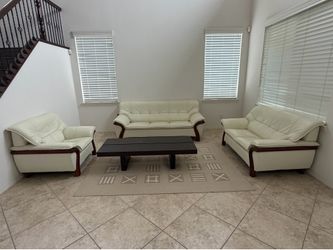 3 Pieces Ivory Color Sofa