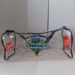 San Diego Padres NATIONAL LEAGUE CHAMPIONS 1998  Duffle Gym Bag Clear Pre-owned