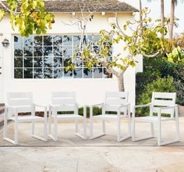 4X White HDPS all weather dining chairs