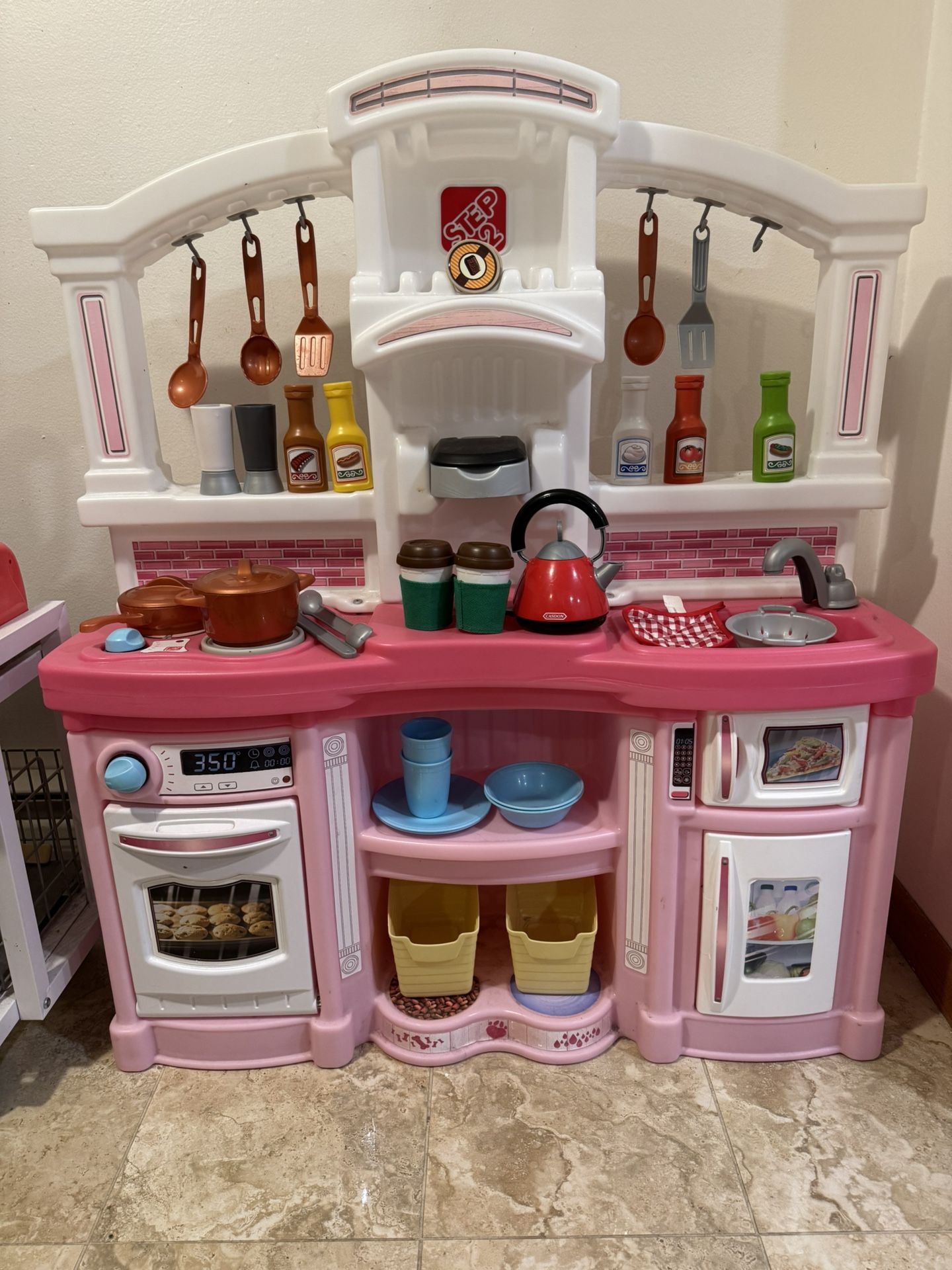 Step2 Play Kitchen Set – Pink & White + Accessories