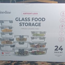 AIRTIGHT LOCK GLASS FOOD STORAGE 24PCS