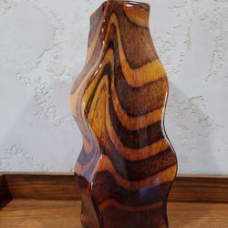Wood Grain Glass Vase Brown