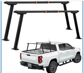 LMYYGOO Truck Ladder Rack, Universal Aluminum Truck Bed Rack for Pickup,Adjustable Length 70-79 in,Height 28In,Real 800LB Capacity Truck Bed Rack Set 