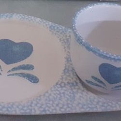 Ovenware Cream Soup and Sandwich Tray Sets (Two)