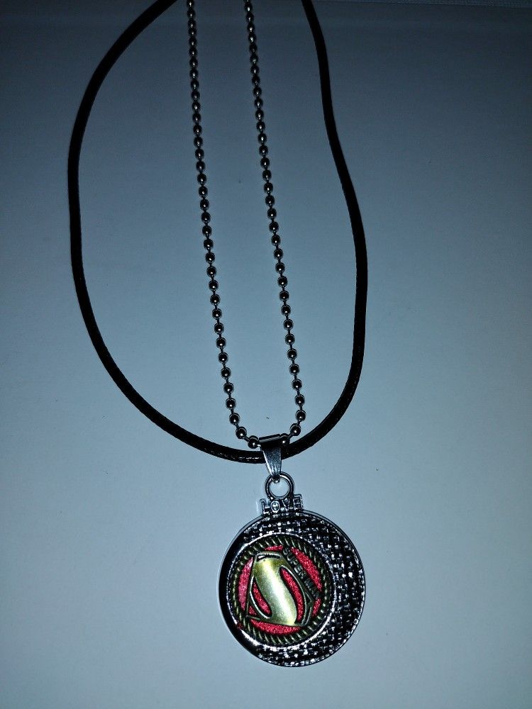 Superman Pendant ( Tibetan Silver) With Two Chain Styles