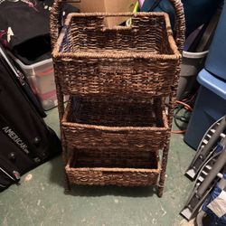 World Market 3 Level Basket Shelf