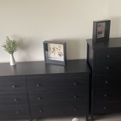 IKEA Dresser And Chest Of Drawers Black/Brown Color 6 Drawers Each