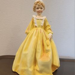 VINTAGE Royal Worcester Figurine F. G. Doughty Grandmother’s Dress - 3081 Yellow