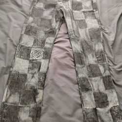 Denim Louis Vuitton Shirt and pants set(size 32 pants Medium Shirt)