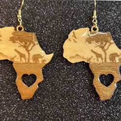 Custom Wood Laser Engraved Earrings