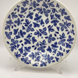 Vintage Churchill England Blue Bramble Berry Branches Heavy Pasta Bowl 8.5” i.d. x 1.5”t 